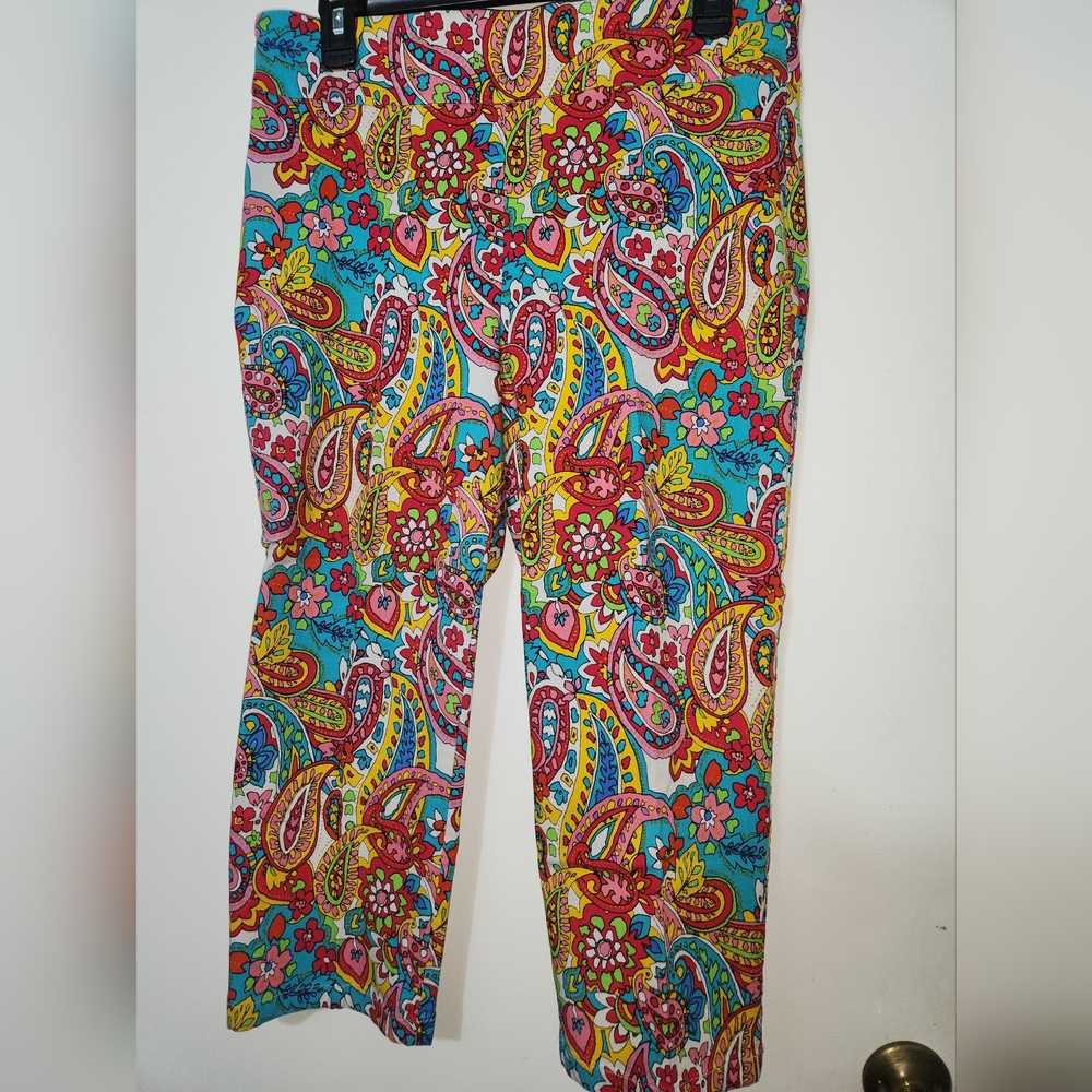 Paisley stretch capris